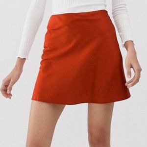 ASOS rusted satin mini skirt